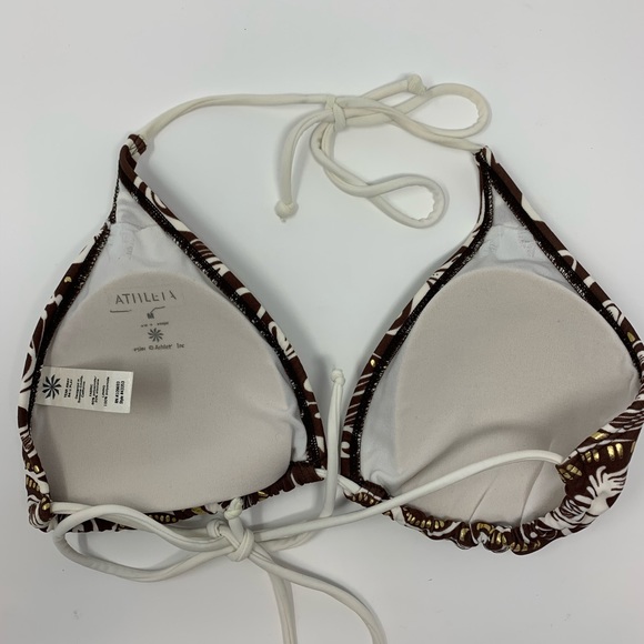 Athleta brown w metallic accents triangle bikini - Picture 2 of 3